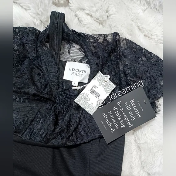 NWT Hyacinth House Tuckernuck Black Lace Agatha Midi Dress Size Small - Picture 4 of 10